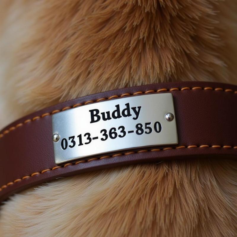 Personalized Dog Collar with Engraved Nameplate