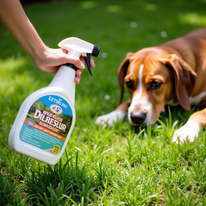 Applying pet-safe weed killer