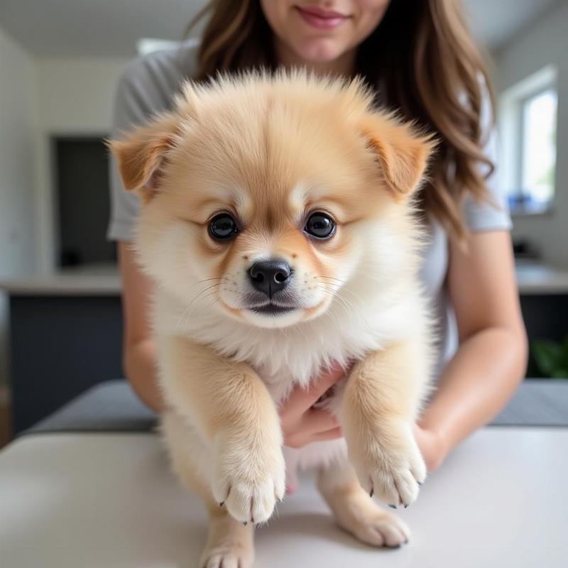 Pomeranian puppy at a breeder in Sacramento