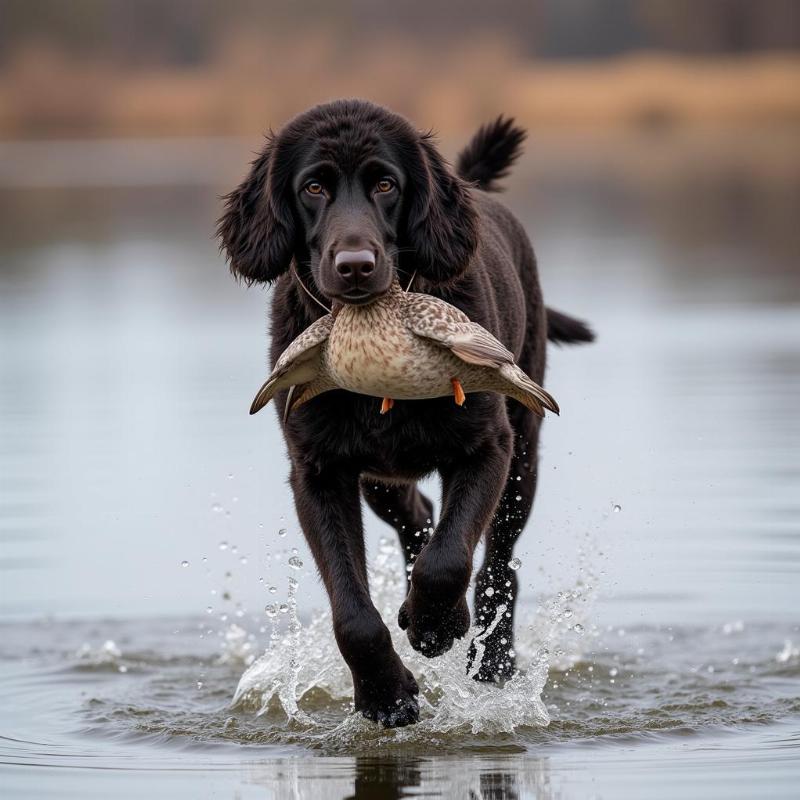 Poodle Retrieving Waterfowl