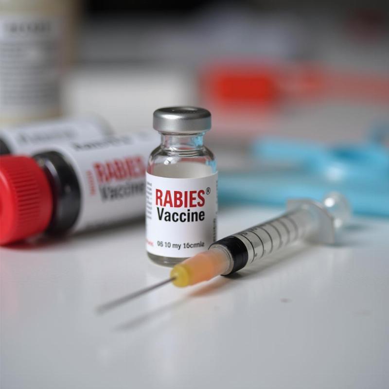 Rabies Vaccine Vial and Syringe