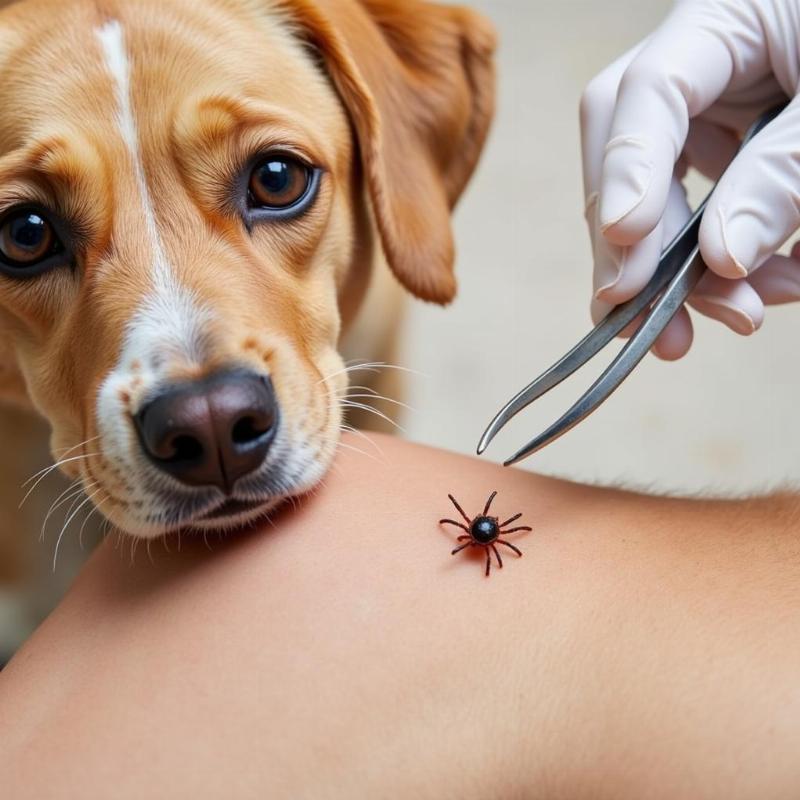 Removing a Tick with Tweezers