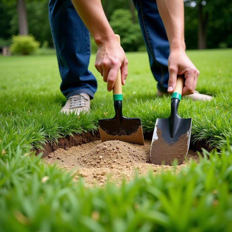 Repairing dog urine spots on lawn