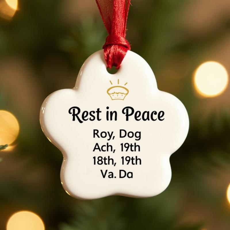 Personalized Rest in Peace Dog Ornament