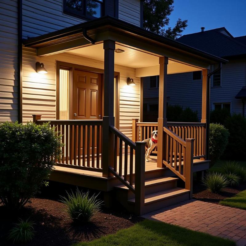 Secure porch for dogs to prevent leopard attacks