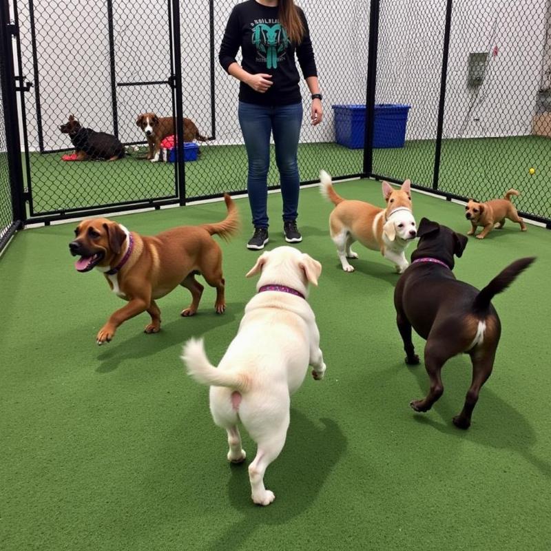 Small Dog Socializing at Daycare