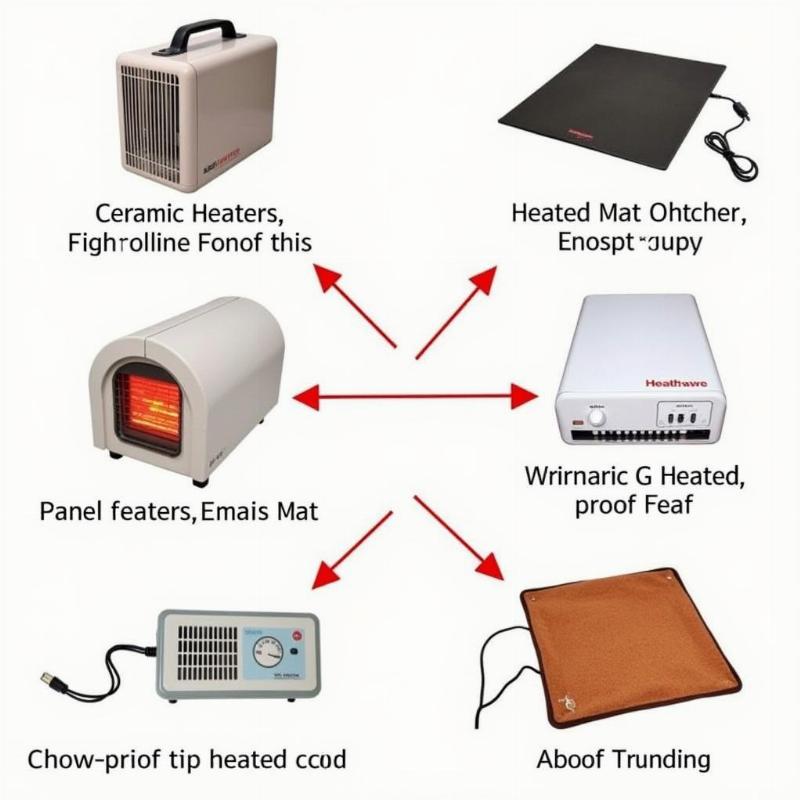 Different types of small heaters for dog houses