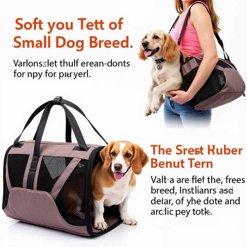 Soft-sided dog carrier for small breeds