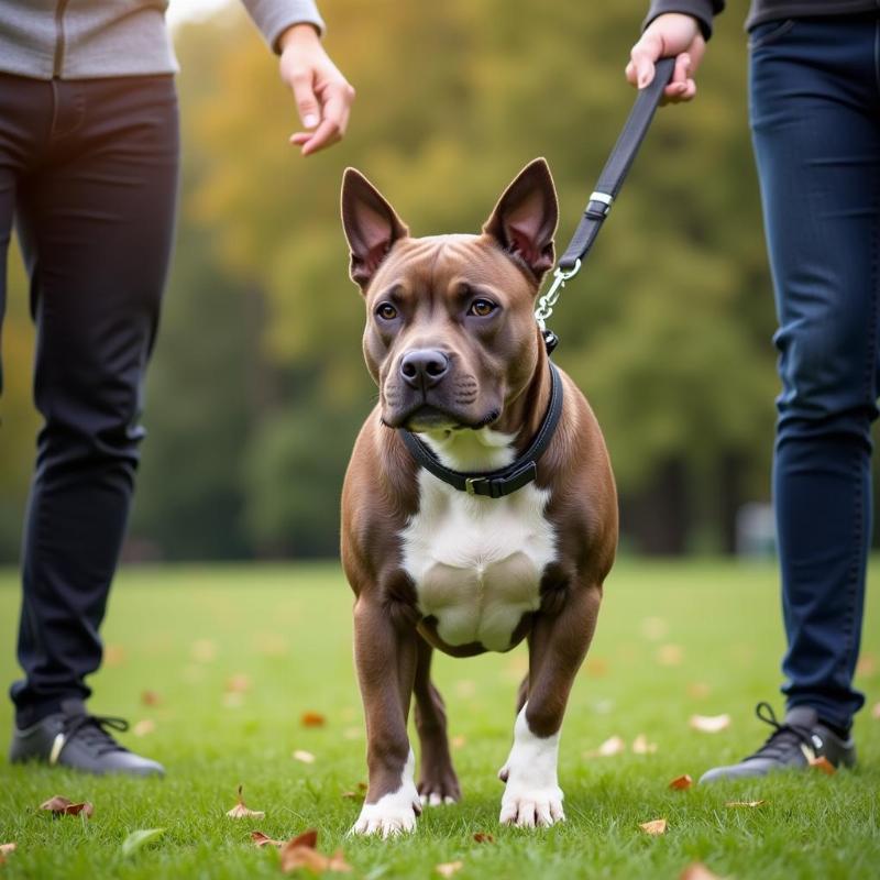 Staffy Training with Collar