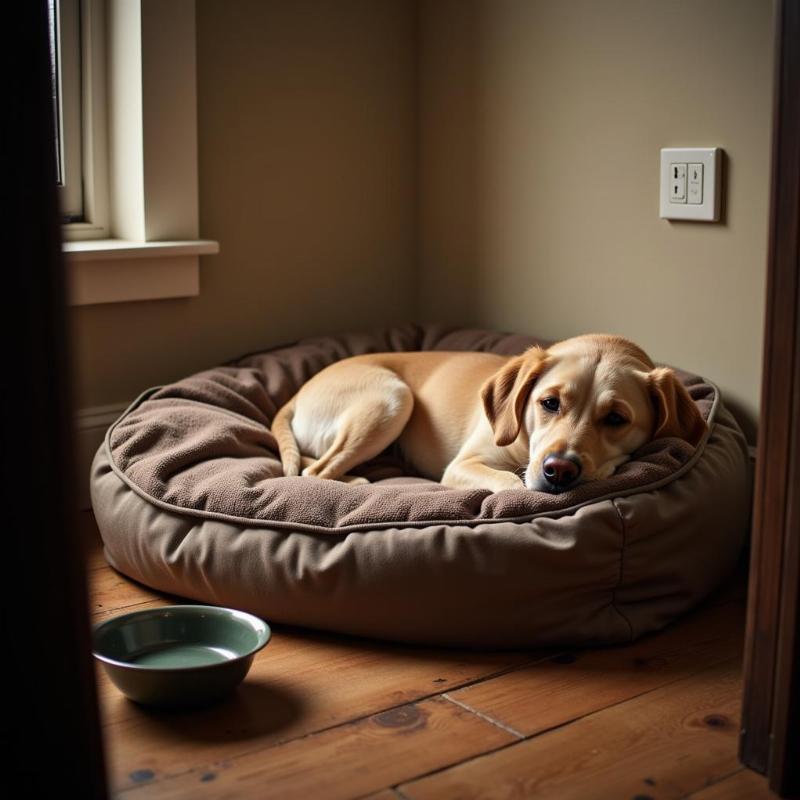 Creating a comfortable environment for a recovering dog