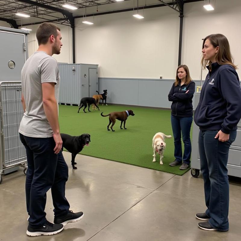 Visiting a dog boarding facility