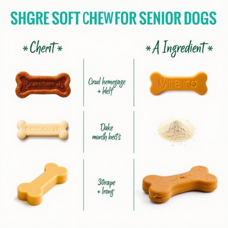 Different types of soft chews for senior dogs