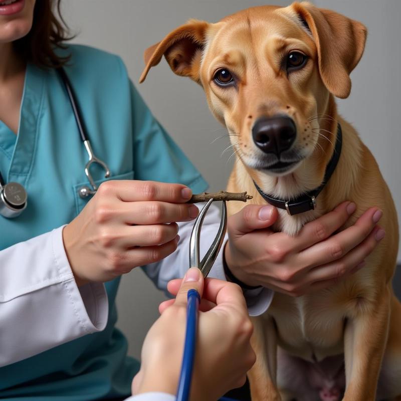 Foreign object in dog's ear