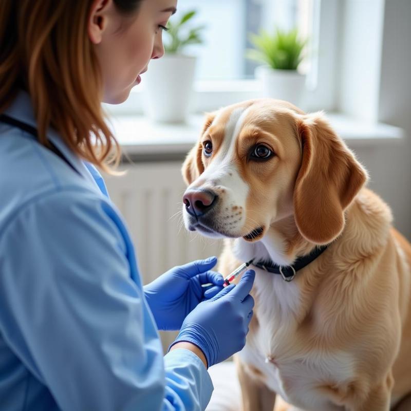 Vet Giving Dog a Shot