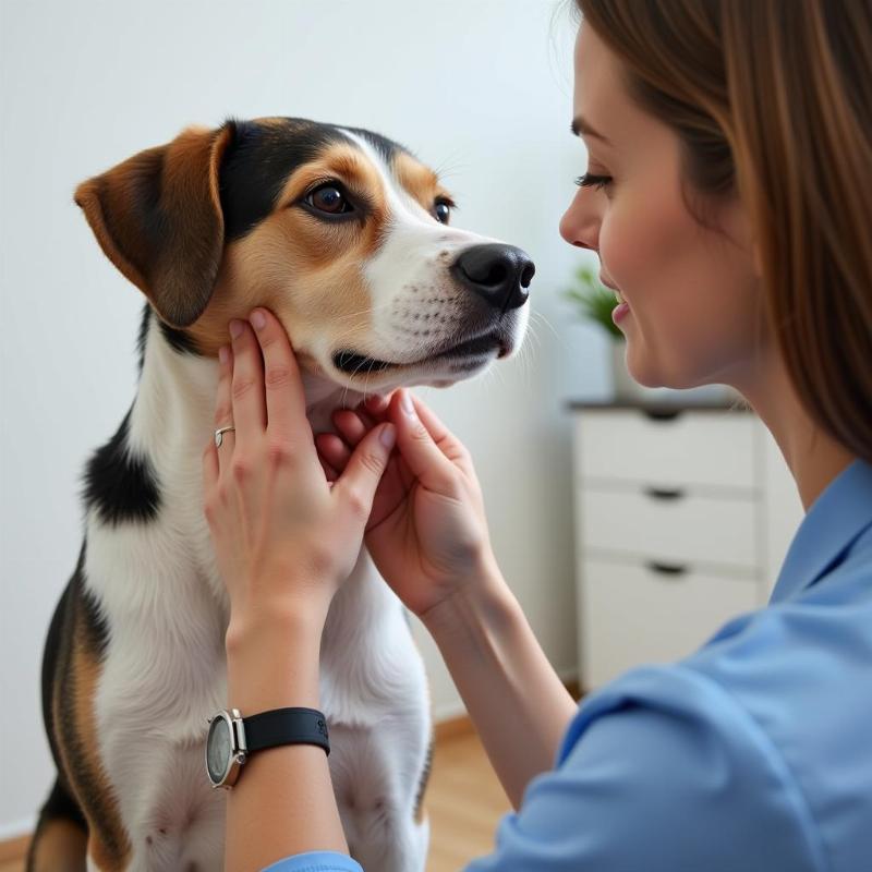 Veterinarian Examining a Coughing Dog