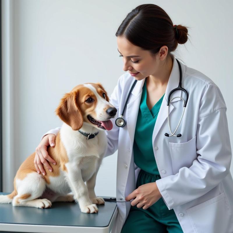 Vet Examining Dog