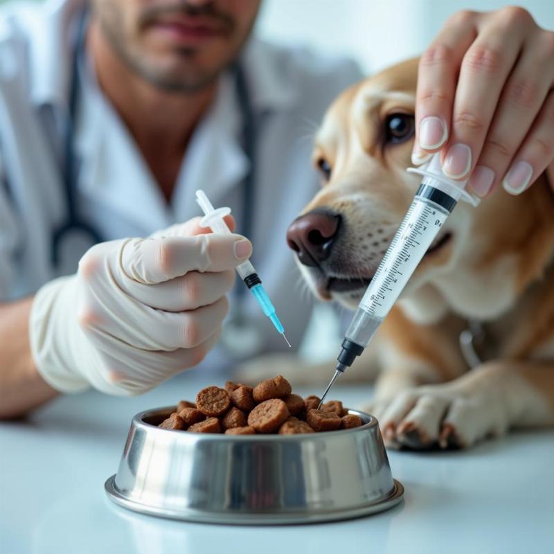 Veterinarian Administering Potassium Bromide