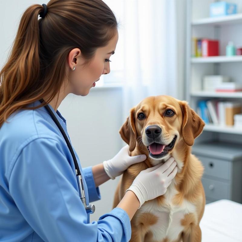 Veterinarian Examining Dog