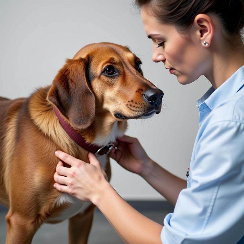 Veterinarian Examining a Dog