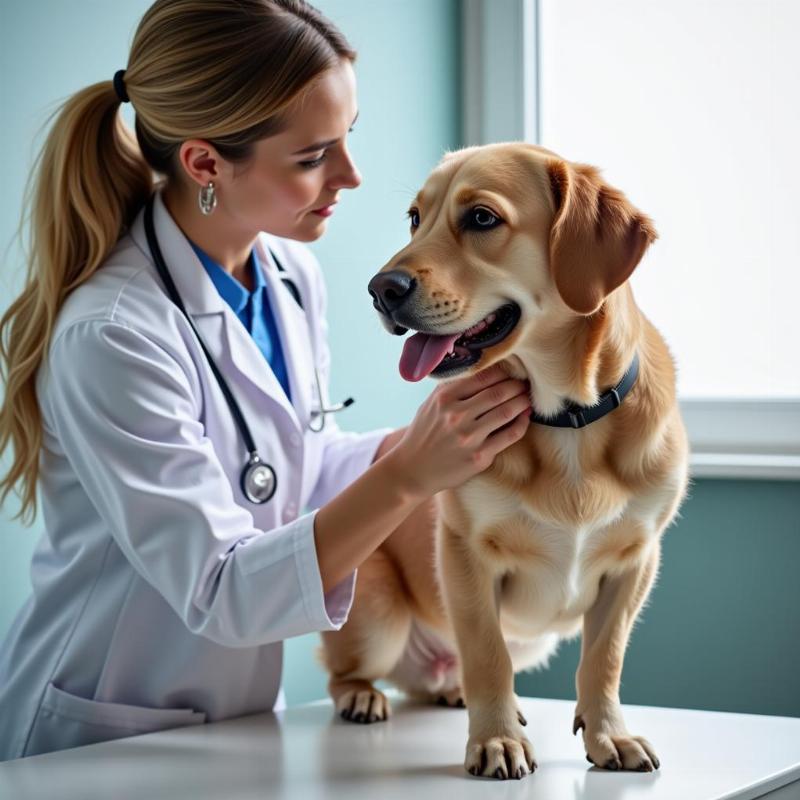 Veterinarian Examining Dog