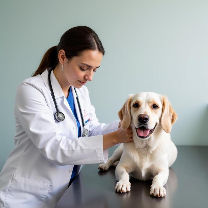 Veterinarian Examining Dog