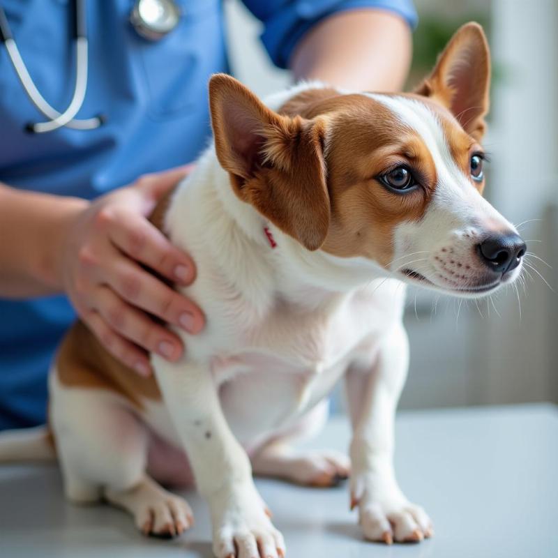 Veterinarian Checking Jack Russell