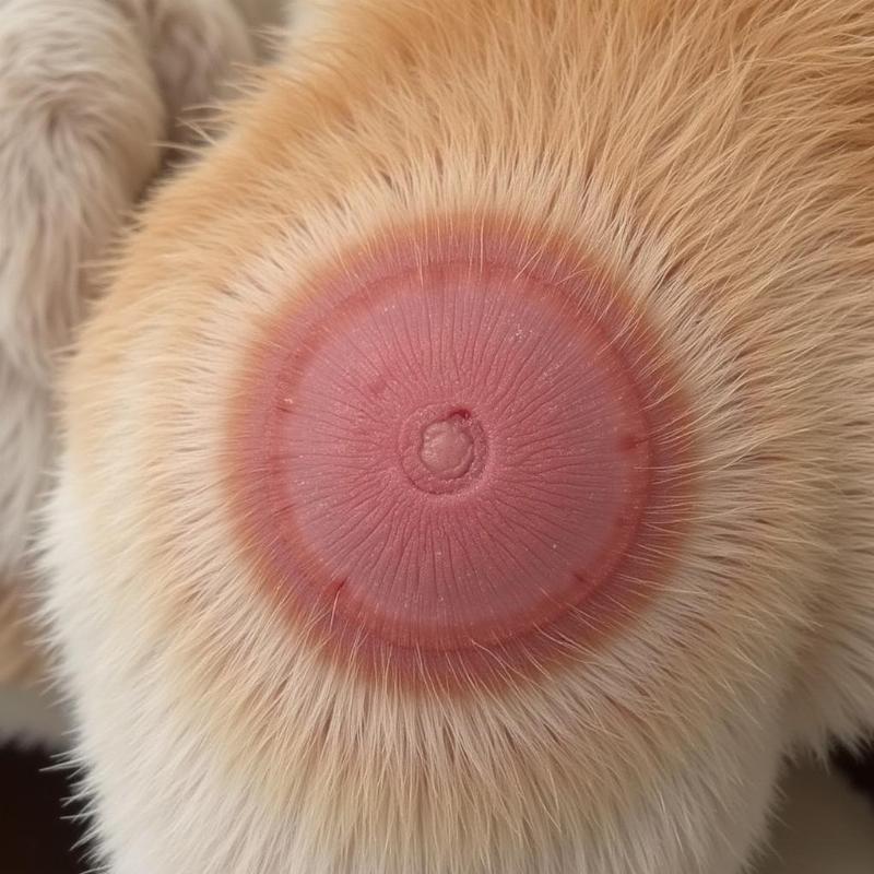 Ringworm on a dog's skin