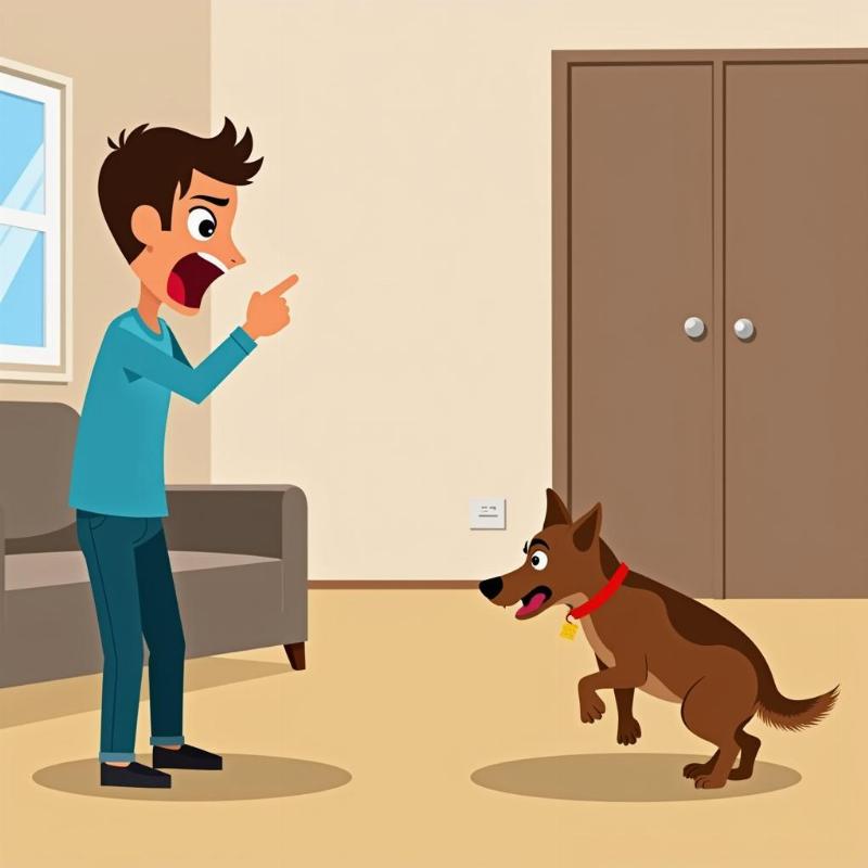 Yelling at a dog creates fear and anxiety