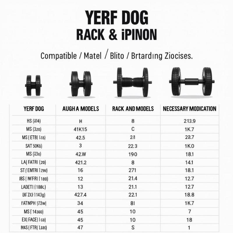 Yerf Dog and Spiderbox Compatibility Chart