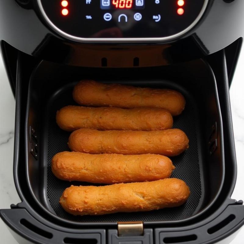 Air frying frozen mini corn dogs