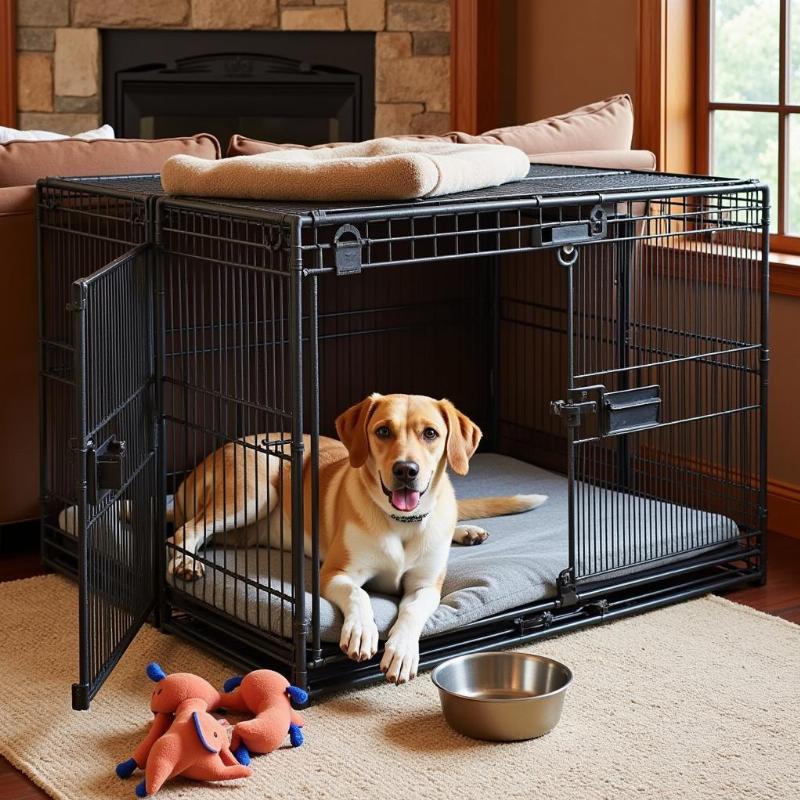 Setting Up an Extra-Large Dog Crate in the Midwest