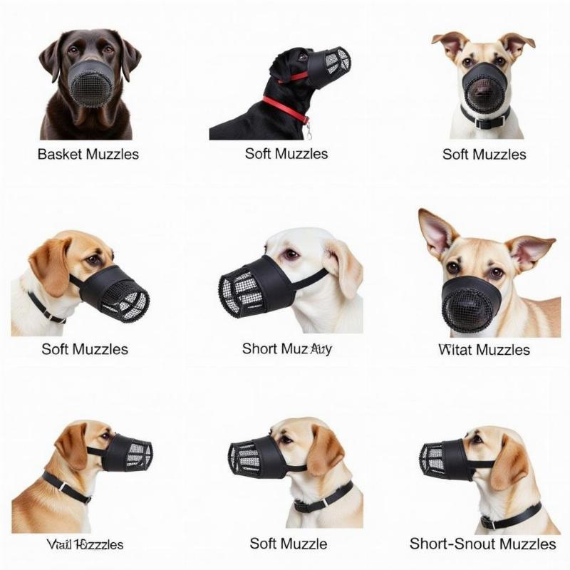 Different types of dog muzzles