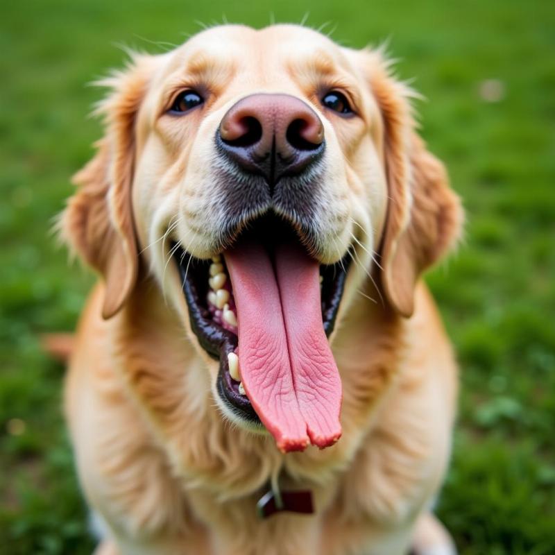 Dog Eating Beef Tongue