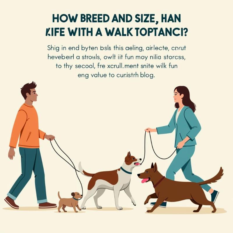 Dogs of different sizes walking