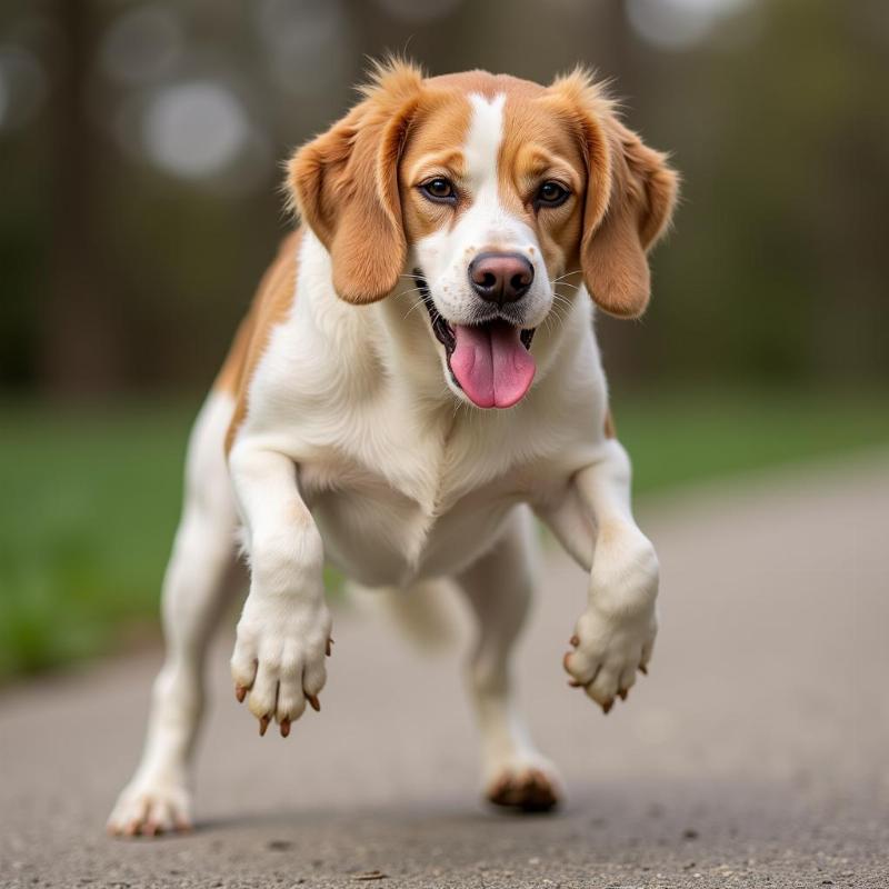 Dog showing mobility issues in hind legs