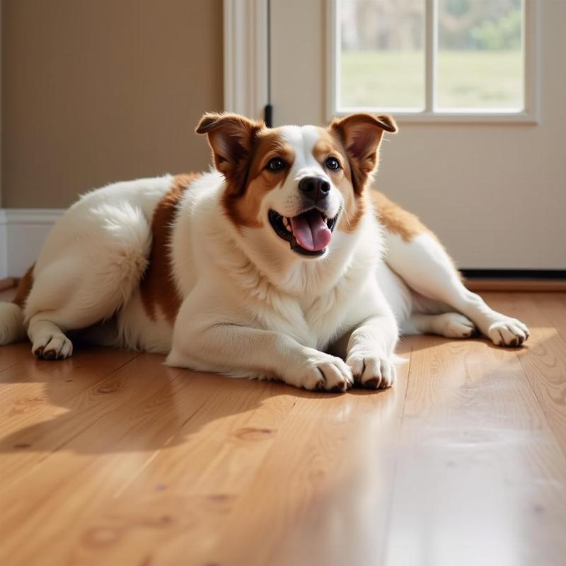 Dog Relaxing on Laminate Flooring