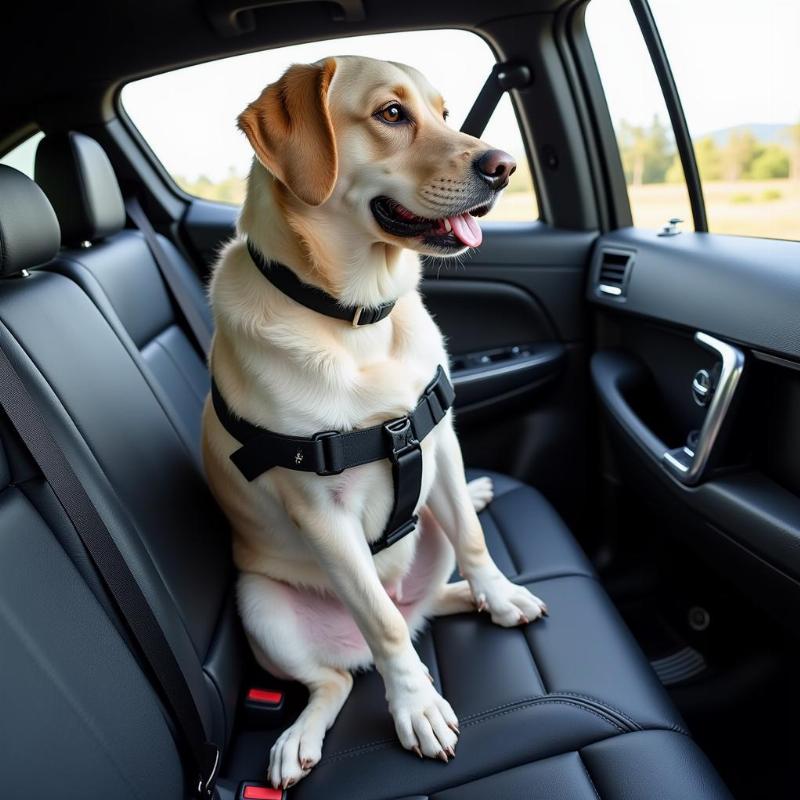 Dog traveling by car