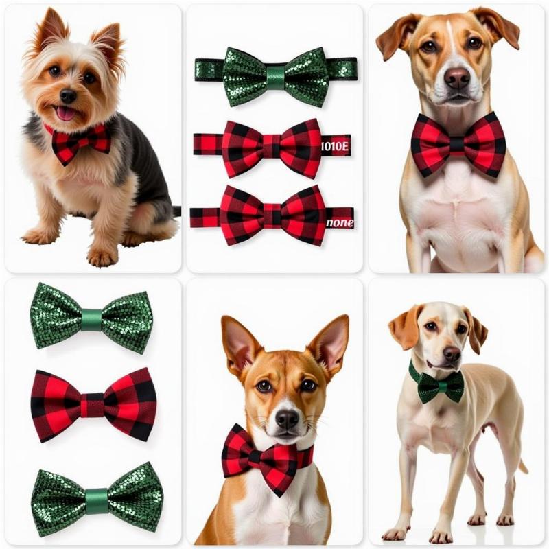 Christmas Dog Bow Tie Collar Styles