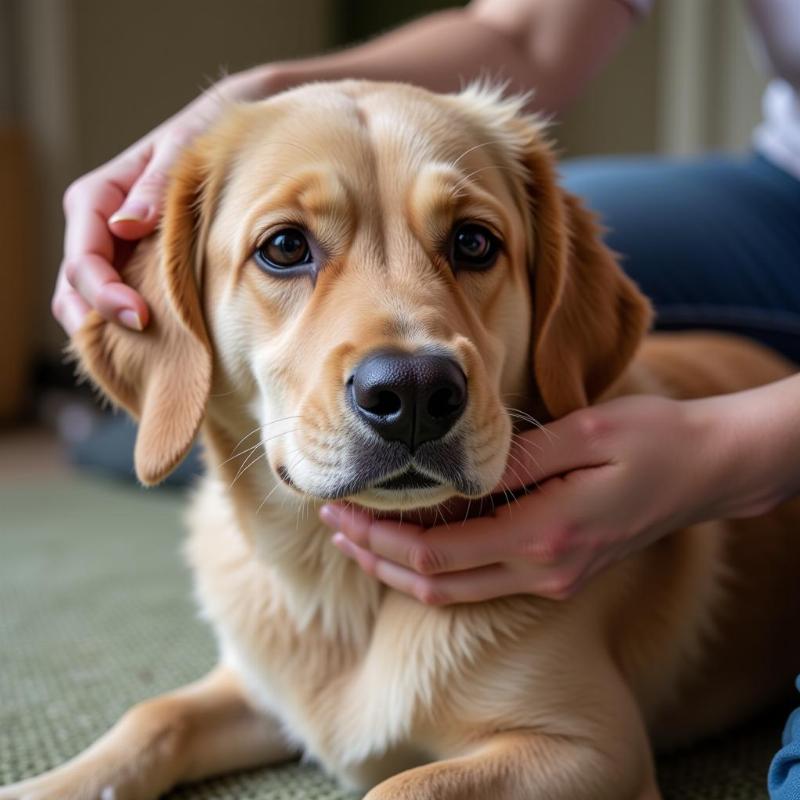 Owner Stroking Dog