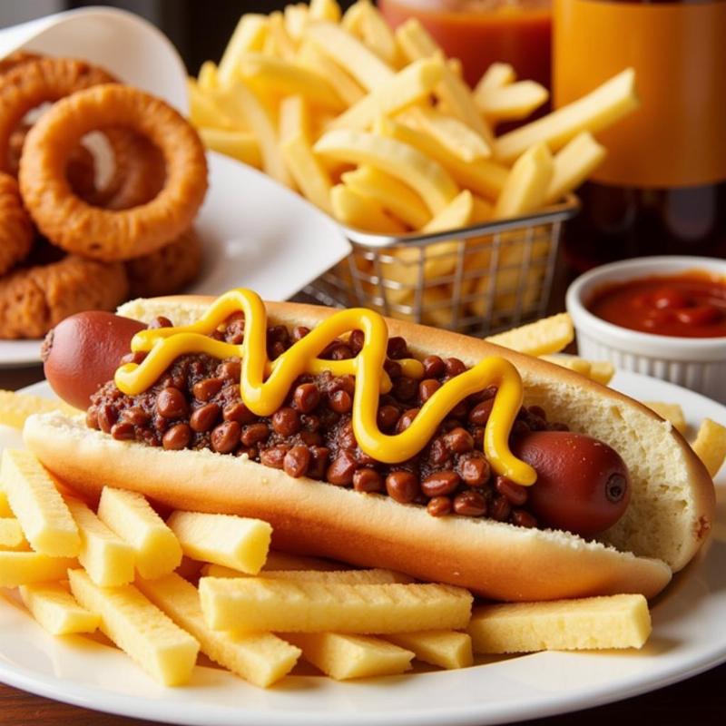 Classic Sides for Chili Dogs: French Fries, Onion Rings and Potato Chips