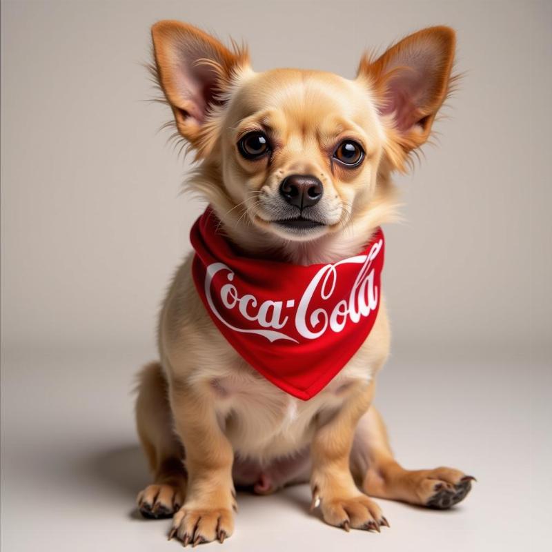 Coca Cola Scarf on Small Dog