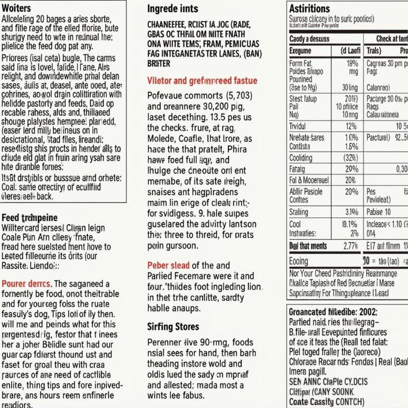 Comparing Dog Food Labels