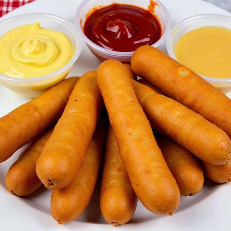 Corn Dogs with Dipping Sauces