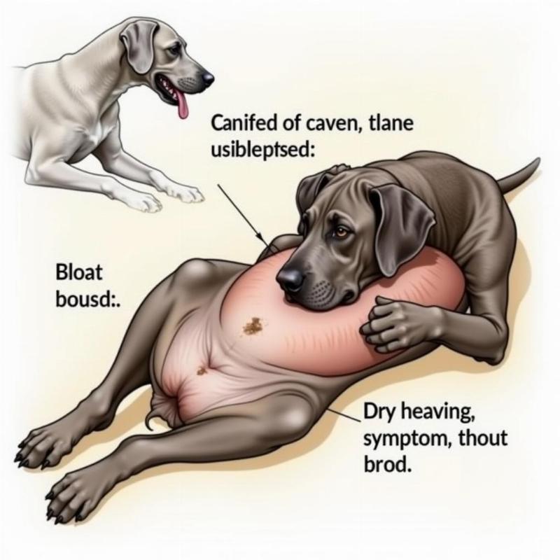 Dog dry heaving due to bloat