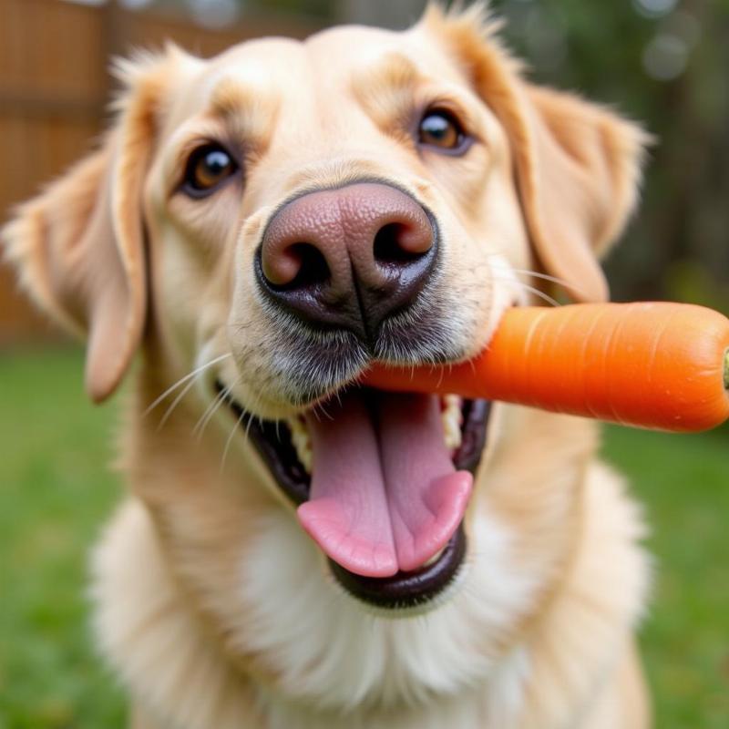 Dog Eating Carrot