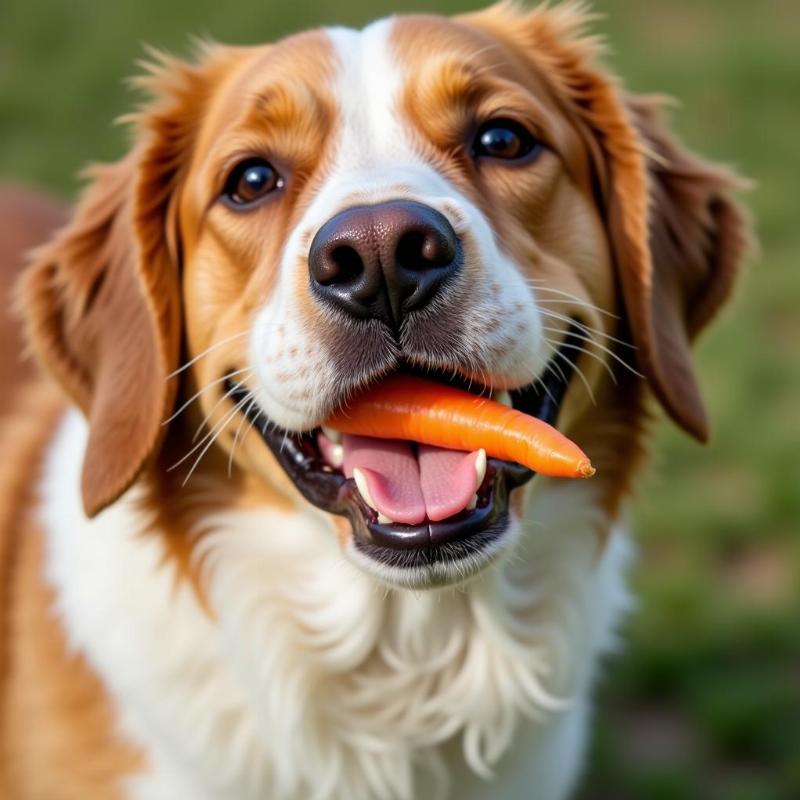 Dog Eating Carrots