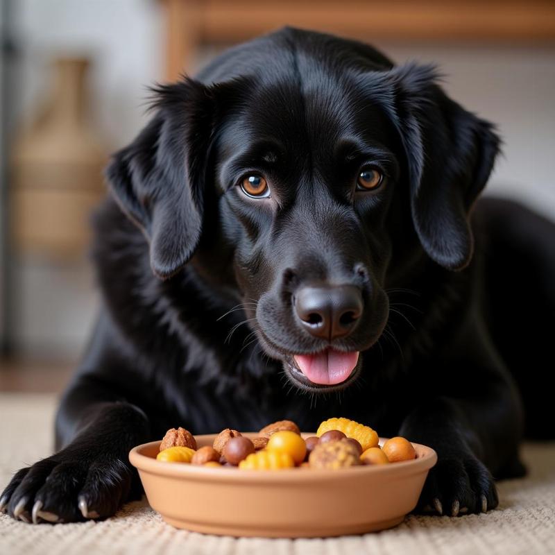 Dog Eating Nutrient-Rich Food