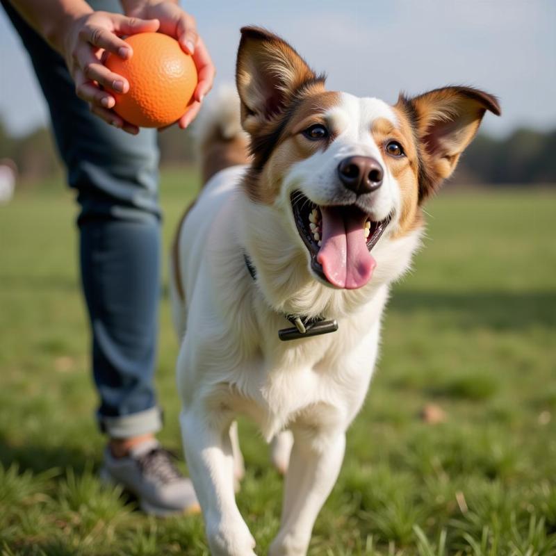 Dog Enjoying Playtime at Clear Creek