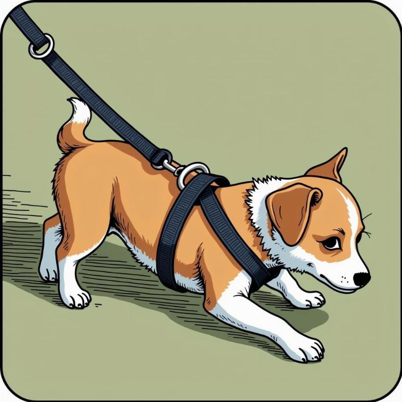 Dog escaping an ill-fitting harness