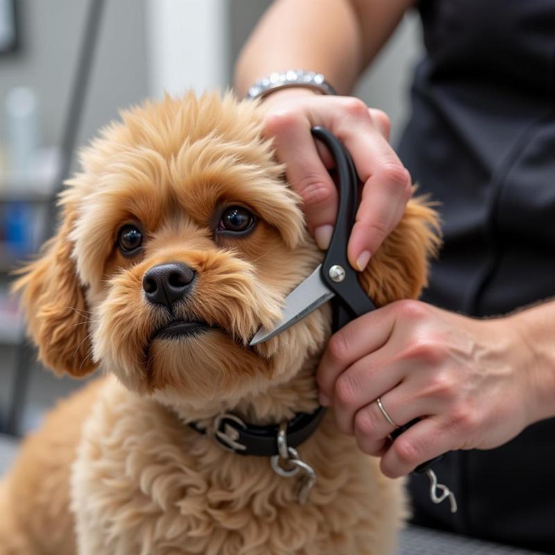 Dog Grooming with Thinning Shears